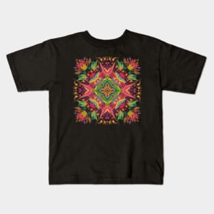 Folkloristic abstract pattern with flower elements Kids T-Shirt